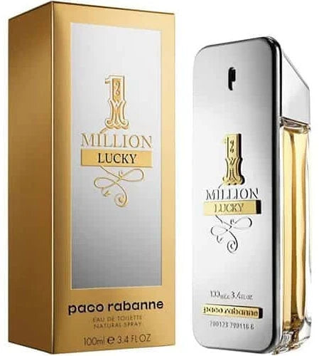 One Million Lucky Rabanne Para Hombre 100 ml - frasco y presentación