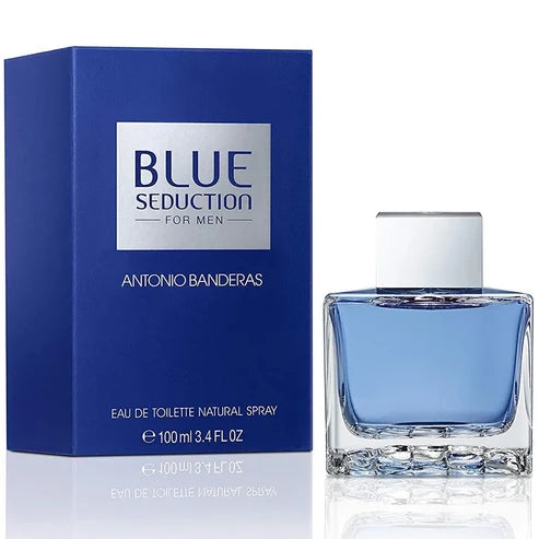 Blue Seduction Antonio Banderas Para Hombre 100 ml - frasco y presentación