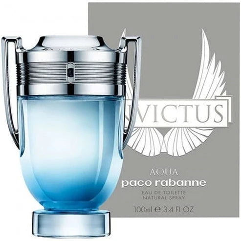 Invictus Aqua Rabanne Para Hombre 100 ml - frasco y presentación