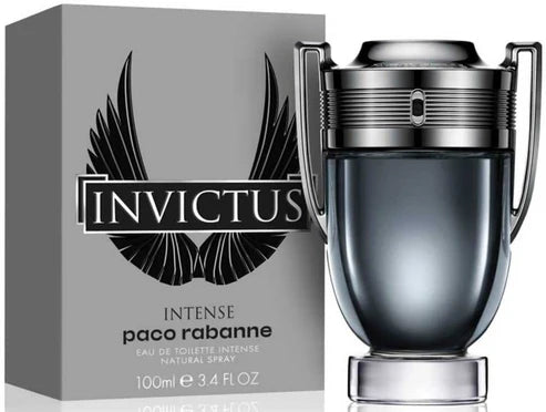 Invictus Intense Rabanne Para Hombre 100 ml - frasco y presentación