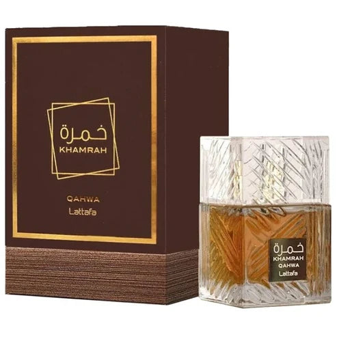 Khamrah Qahwa Lattafa Unisex 100 ml - frasco y presentación