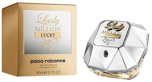 Lady Million Lucky Rabanne Para Mujer 80 ml - frasco y presentación