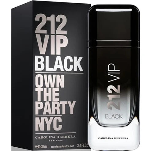 212 VIP Black Carolina Herrera Para Hombre 100 ml - frasco y presentación