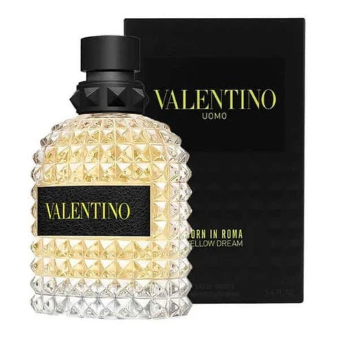 Valentino Uomo Born In Roma Yellow Dream Para Hombre 100 ml - frasco y presentación