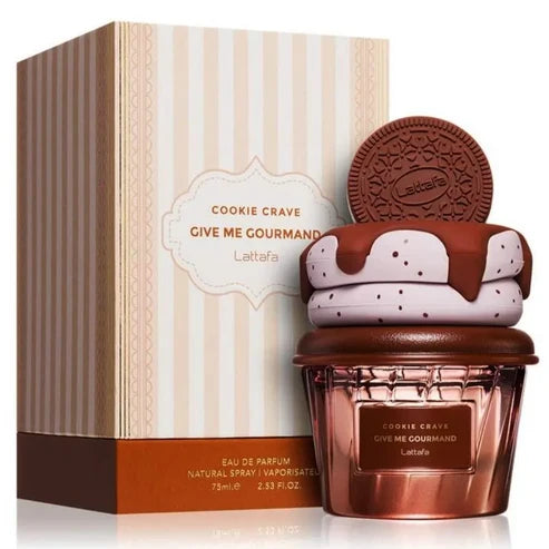 Cookie Crave Lattafa Para Mujer 75 ml - frasco y presentación