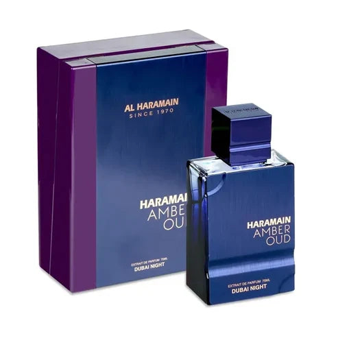 Amber Oud Dubai Night Al Haramain Para Hombre 100 ml - frasco y presentación