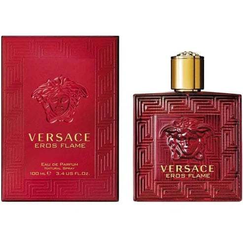 Eros Flame Versace Para Hombre 100 ml - frasco y presentación