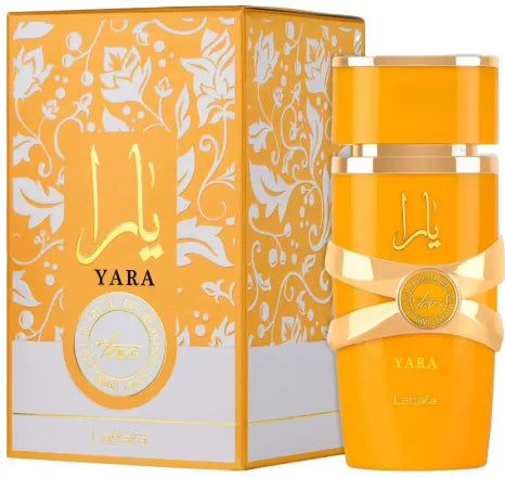 Yara Tous Lattafa Para Mujer 100 ml - frasco y presentación