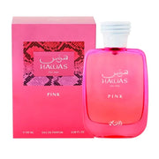 Hawas Pink Rasasi Para Mujer 100 ml - frasco y presentación